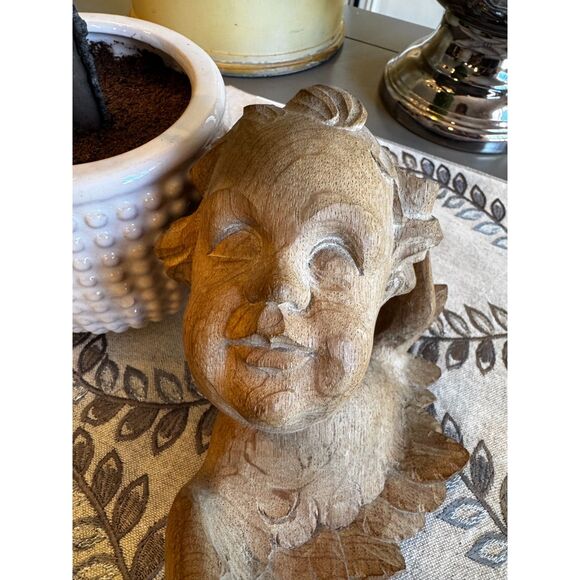 Stunning vintage Angel, single piece of wood, signed & dated 1970 - Picture 3 of 7